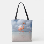 Tropical Beaches Flamingos Beach, Aruba Tote Bag (Achterkant)