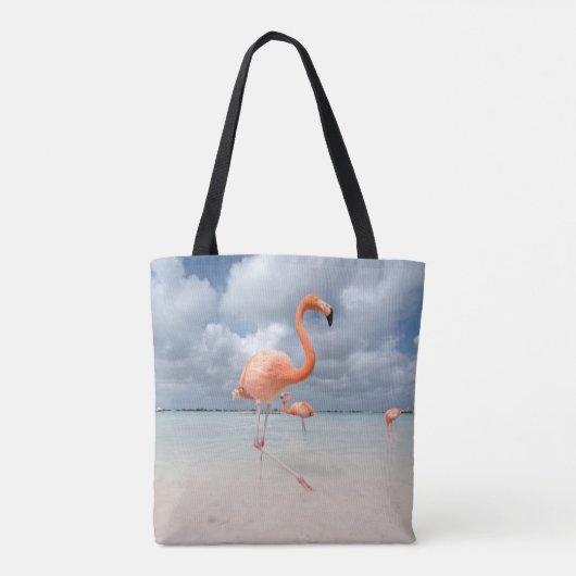Tropical Beaches Flamingos Beach, Aruba Tote Bag (Achterkant)