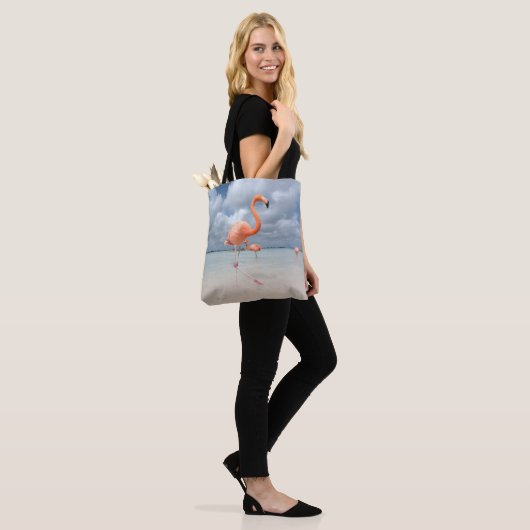 Tropical Beaches Flamingos Beach, Aruba Tote Bag (Op model)