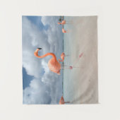 Tropical Beaches Flamingos Beach, Aruba Wandkleed (Voorkant)