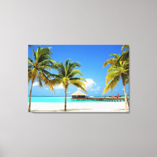 Tropical Beaches Island & Lagoon, Maldives Canvas Afdruk (Voorkant)