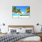 Tropical Beaches Island & Lagoon, Maldives Canvas Afdruk (Insitu (Slaapkamer))