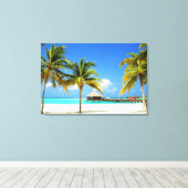 Tropical Beaches Island & Lagoon, Maldives Canvas Afdruk (Insitu (Houten vloer))
