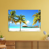 Tropical Beaches Island & Lagoon, Maldives Canvas Afdruk (Insitu (Woonkamer))