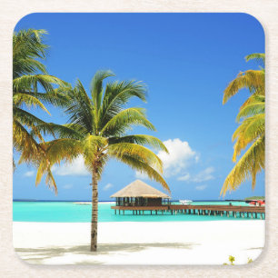 Tropical Beaches Island & Lagoon, Maldives Kartonnen Onderzetters