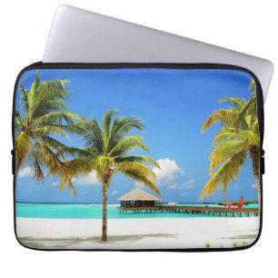 Tropical Beaches Island & Lagoon, Maldives Laptop Sleeve