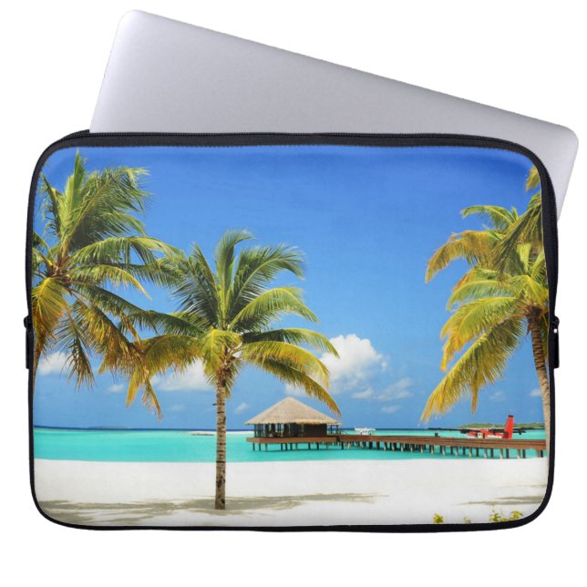 Tropical Beaches Island & Lagoon, Maldives Laptop Sleeve (Voorkant)