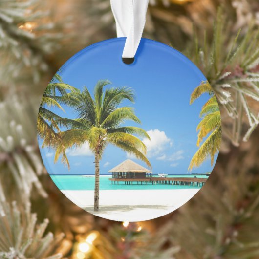 Tropical Beaches Island & Lagoon, Maldives Ornament (Boom)