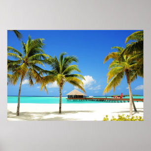Tropical Beaches Island & Lagoon, Maldives Poster