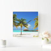 Tropical Beaches | Island & Lagoon, Maldives Vierkante Klok (Huis)