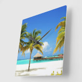 Tropical Beaches | Island & Lagoon, Maldives Vierkante Klok (Hoek)