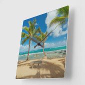 Tropical Beaches Kuau Cove Beach, Maui Hawaii Vierkante Klok (Hoek)