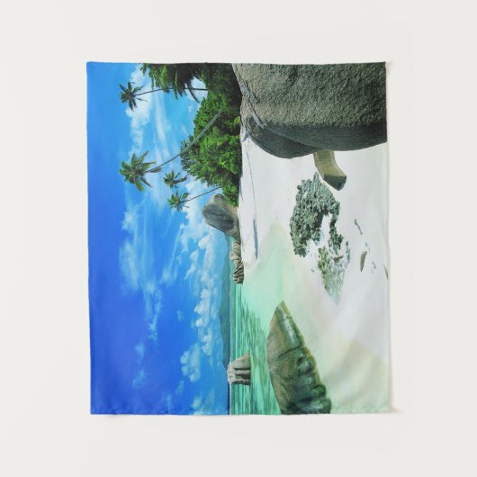 Tropical Beaches | La Digue Island Wandkleed (Voorkant)