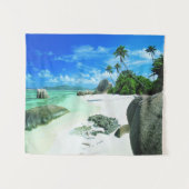 Tropical Beaches | La Digue Island Wandkleed (Voorkant (horizontaal))