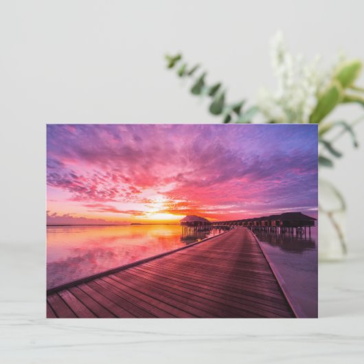 Tropical Beaches Maldiven Sunset Bedankkaart (Staand voorkant)
