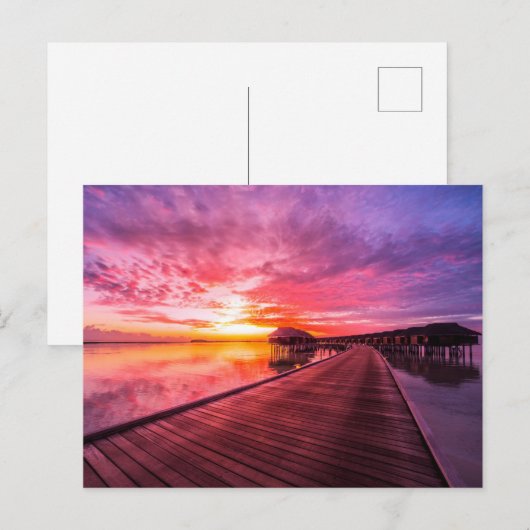 Tropical Beaches Maldiven Sunset Briefkaart (Voorkant / Achterkant)