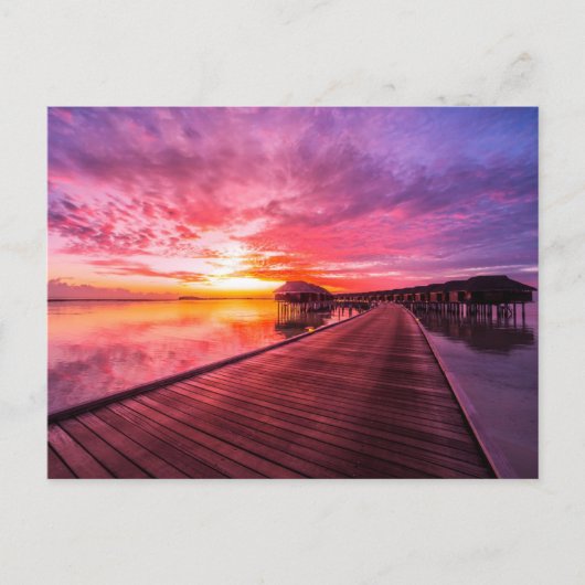 Tropical Beaches Maldiven Sunset Briefkaart (Voorkant)