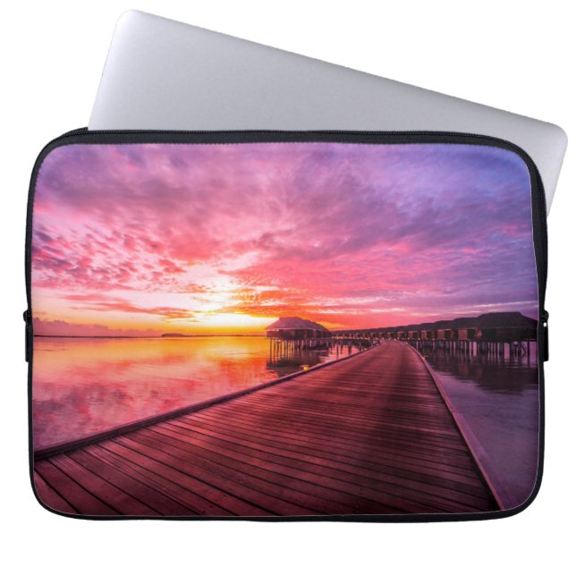 Tropical Beaches Maldiven Sunset Laptop Sleeve (Voorkant)
