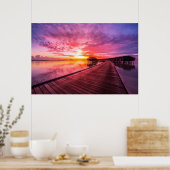Tropical Beaches Maldiven Sunset Poster (Keuken)