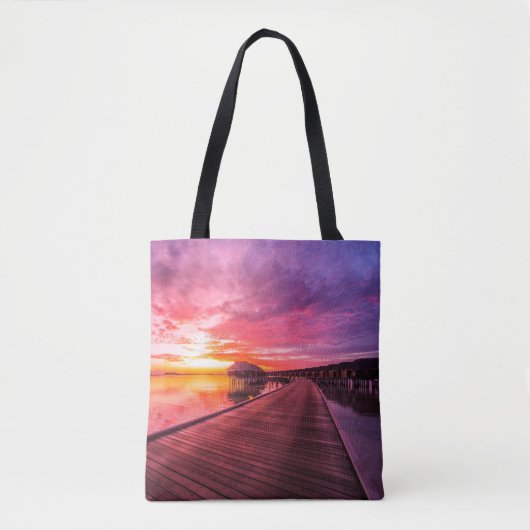 Tropical Beaches Maldiven Sunset Tote Bag (Voorkant)