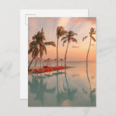 Tropical Beaches Maldiven Tropical Beach & Pool Briefkaart (Voorkant / Achterkant)