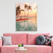 Tropical Beaches Maldiven Tropical Beach & Pool Canvas Afdruk (Insitu (Woonkamer))