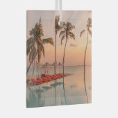 Tropical Beaches Maldiven Tropical Beach & Pool Glas Ornament (Voorkant Rechts)