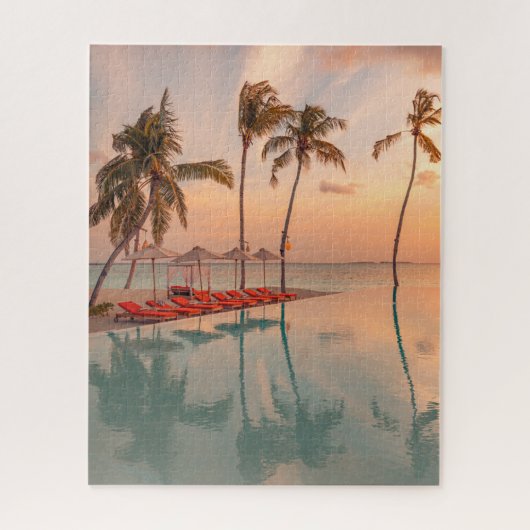 Tropical Beaches Maldiven Tropical Beach & Pool Legpuzzel (Verticaal)