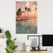 Tropical Beaches Maldiven Tropical Beach & Pool Poster (Thuiskantoor)