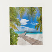 Tropical Beaches | Maldives Island Wooden Jetty Wandkleed (Voorkant)