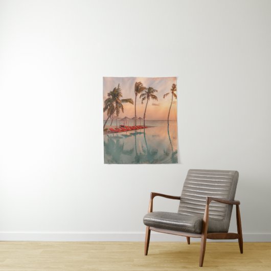 Tropical Beaches | Maldives Tropical Beach & Pool Wandkleed (In situ)