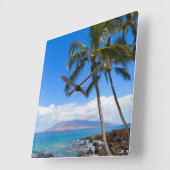 Tropical Beaches | Maui Hawaii Island Vierkante Klok (Hoek)