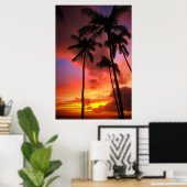 Tropical Beaches Maui Hawaii Islands Poster (Thuiskantoor)