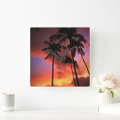 Tropical Beaches Maui Hawaii Islands Vierkante Klok (Huis)