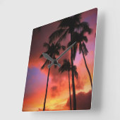 Tropical Beaches Maui Hawaii Islands Vierkante Klok (Hoek)