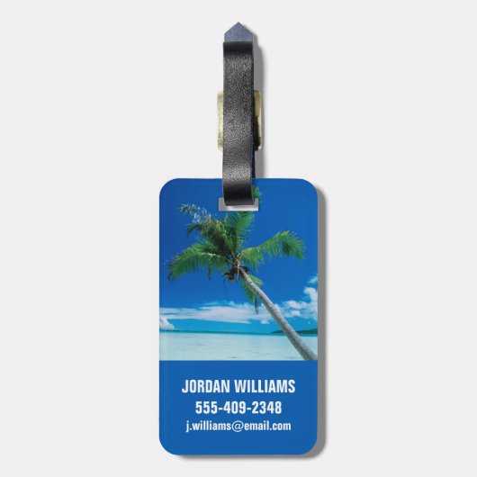 Tropical Beaches Motu Tofari Beach, Bora Bora Bagagelabel (Achterkant verticaal)