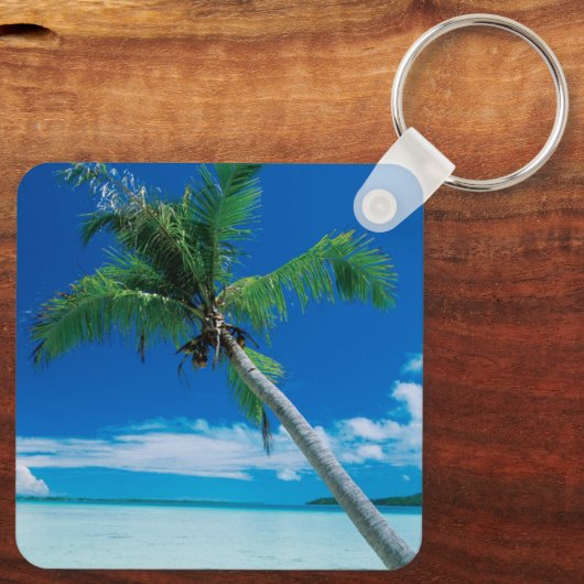 Tropical Beaches Motu Tofari Beach, Bora Bora Sleutelhanger (Achterkant)