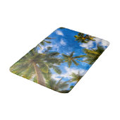 Tropical Beaches | Palm Trees on Blue Sky Badmat (Gekanteld)