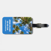 Tropical Beaches | Palm Trees on Blue Sky Bagagelabel (Achterkant horizontaal)