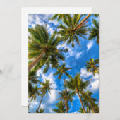 Tropical Beaches | Palm Trees on Blue Sky Bedankkaart (Voorkant / Achterkant)