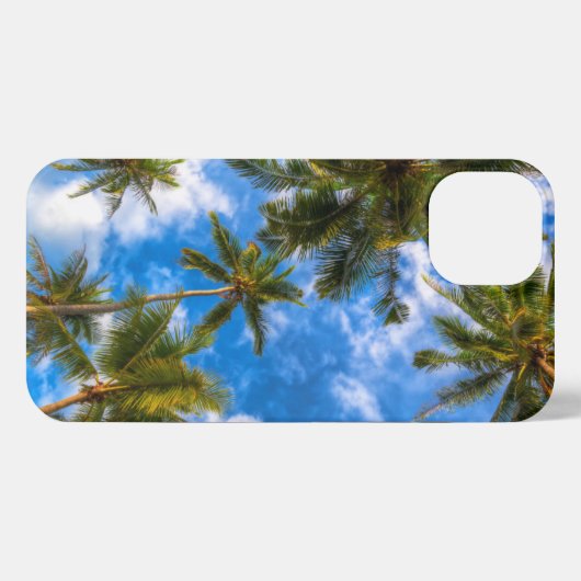 Tropical Beaches | Palm Trees on Blue Sky iPhone Hoesje (Achterkant horizontaal)