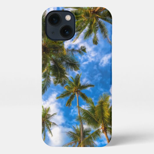 Tropical Beaches | Palm Trees on Blue Sky iPhone Hoesje (Achterkant)