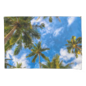 Tropical Beaches | Palm Trees on Blue Sky Kussensloop (Voorkant)