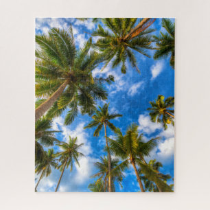 Tropical Beaches Palm Trees on Blue Sky Legpuzzel