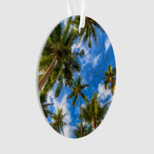 Tropical Beaches | Palm Trees on Blue Sky Ornament (voorkant)