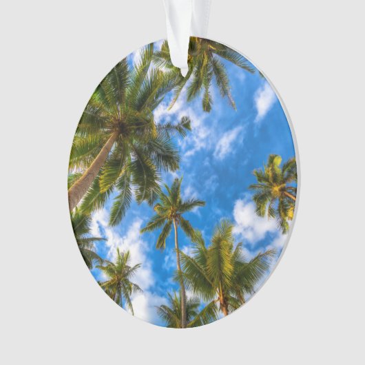 Tropical Beaches | Palm Trees on Blue Sky Ornament (voorkant)
