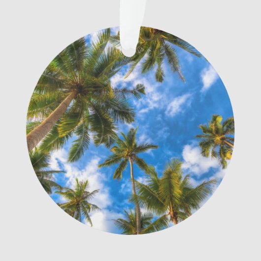 Tropical Beaches | Palm Trees on Blue Sky Ornament (voorkant)