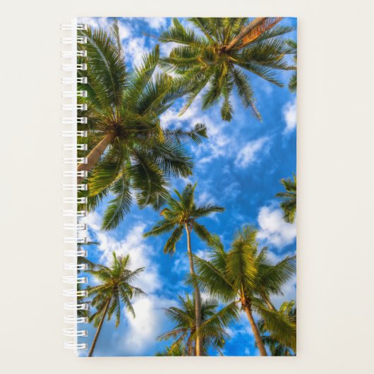 Tropical Beaches | Palm Trees on Blue Sky Planner (Voorkant)