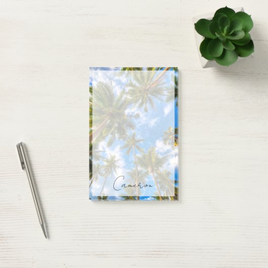 Tropical Beaches | Palm Trees on Blue Sky Post-it® Notes (Kantoor)