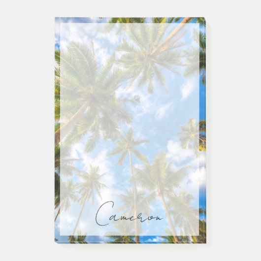 Tropical Beaches | Palm Trees on Blue Sky Post-it® Notes (Voorkant)